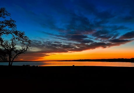 Sunset over a lake.