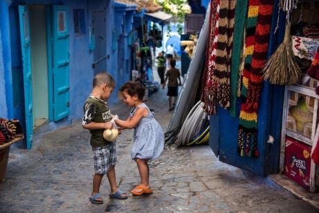 Two children in an alley