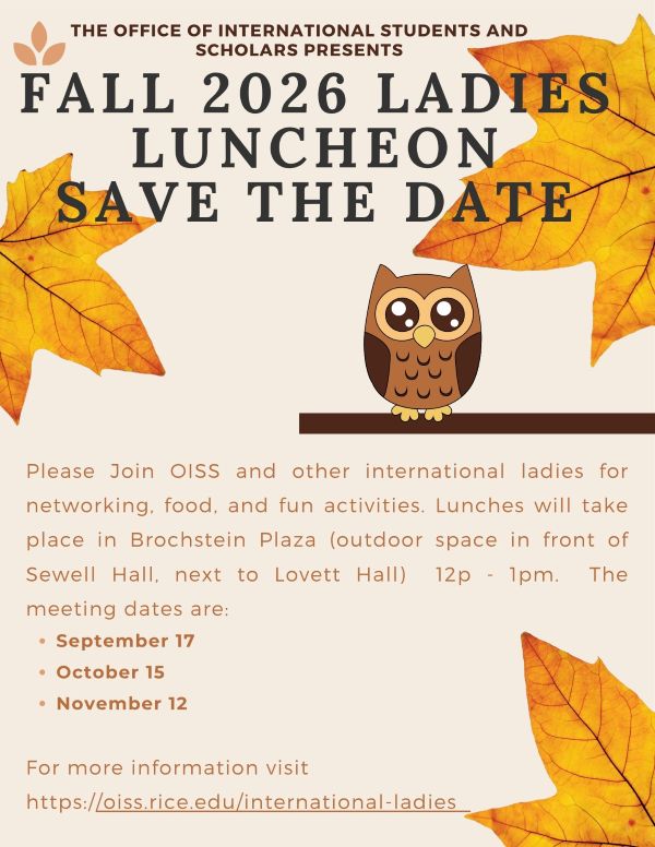Fall 2026 Ladies' & Friends' lunches save the date
