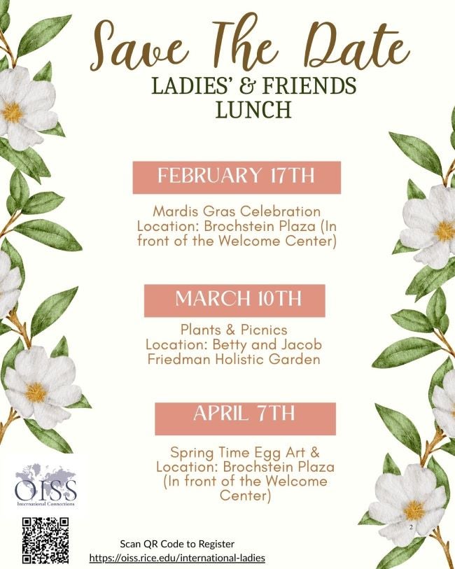 Ladies Lunch flyer for Srping 2026 semester