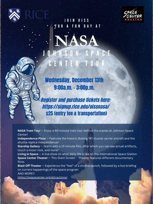 Flyer for NASA trip winter event.