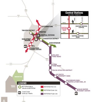 Houston METRORail Purple Line Map