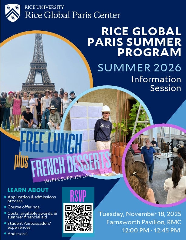 Rice Global Paris Summer Program 2025
