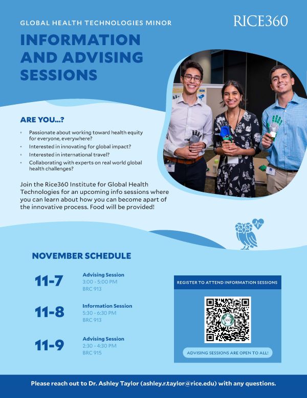 Flyer for Global Health Technologies sessions.