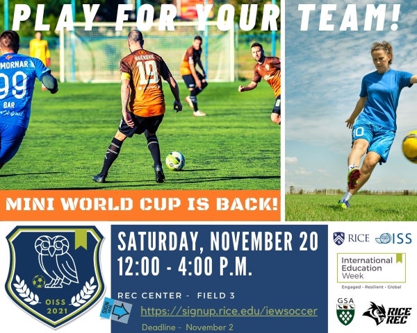 Flyer for Mini Soccer World Cup Tournament.