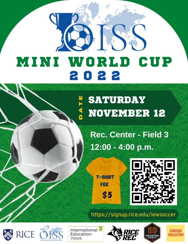 Flyer for the OISS Mini World Cup soccer tournament.