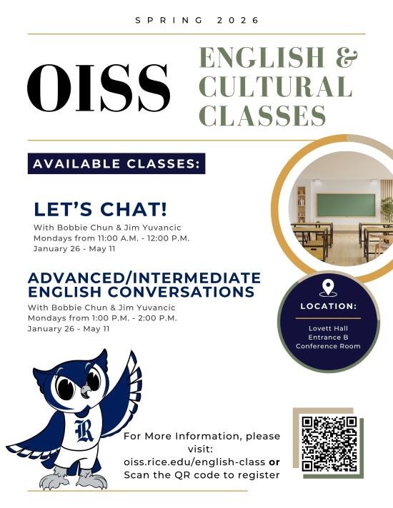 Spring 2026 English classes