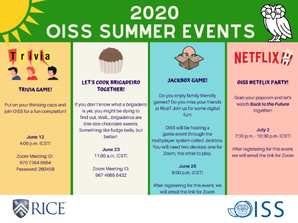 OISS Summer Events 2020.