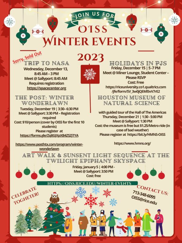 OISS 2023-2024 winter events.