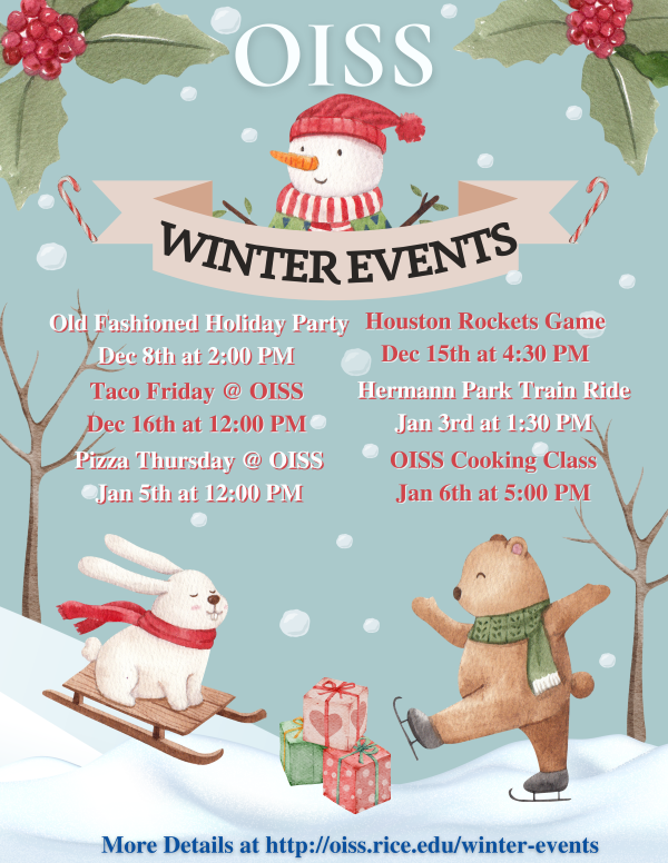 OISS Winter Events 2022-2023.
