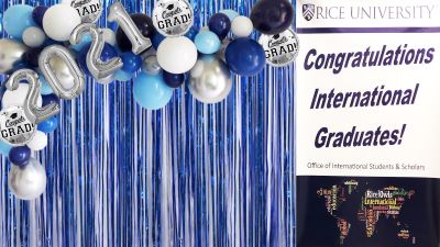 Congratulations International Graduates Zoom background.