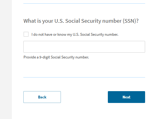 Screenshot from online I-765. What is your U.S. Social Security number (SSN)?