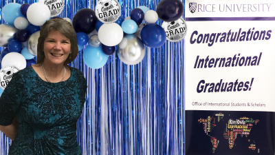 Zoom background with graduation decorations