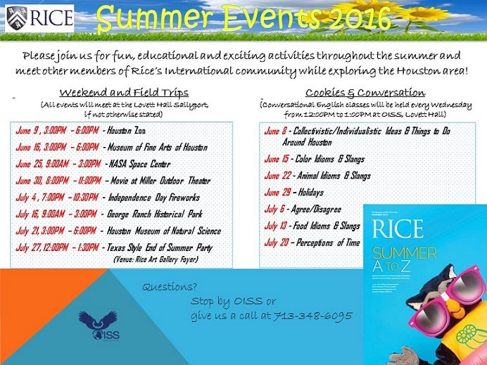 Summer Events 2016