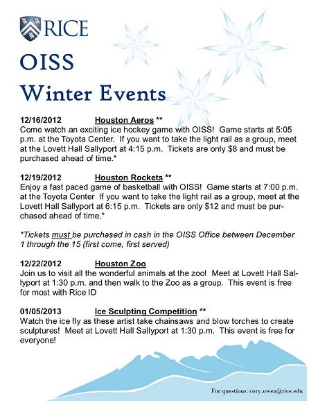 Winter Events 2012-2013