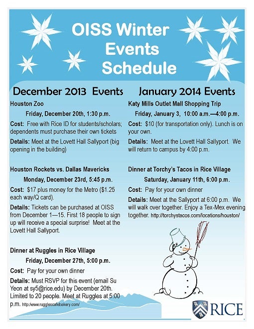 Winter Events 2013-2014